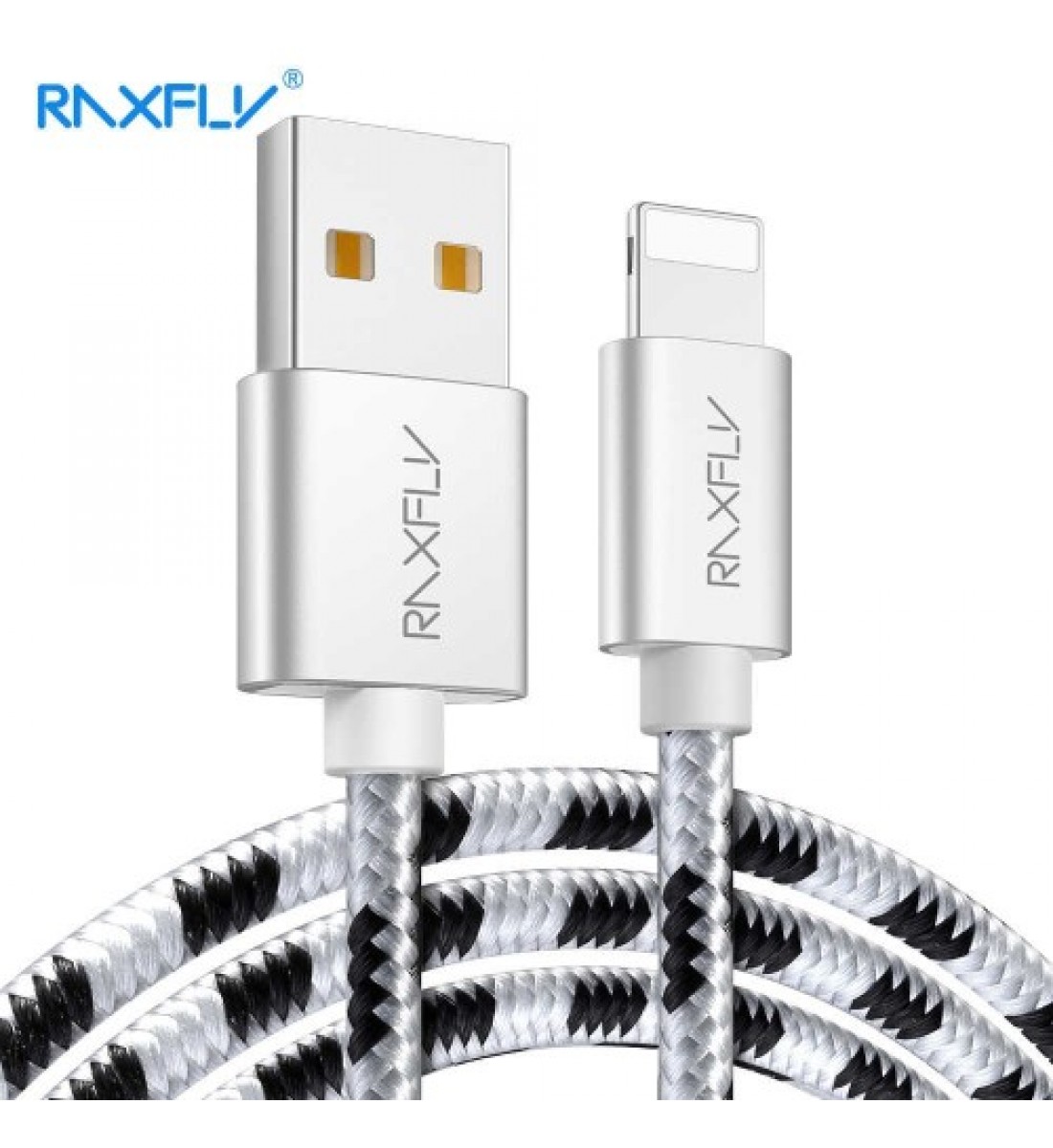 Cablu usb iphone lightning 2M textil  NEGRU