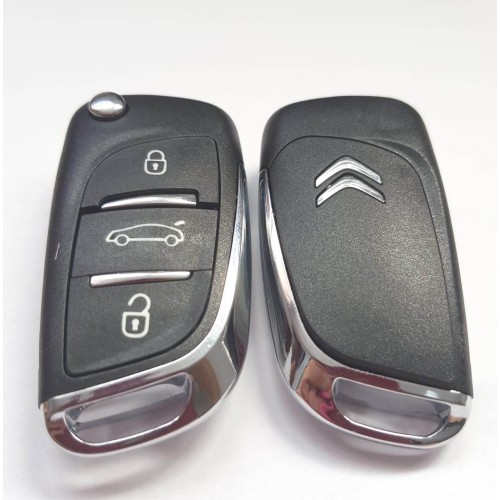 Carcasa cheie briceag Citroen, 3 butoane, cu emblema
