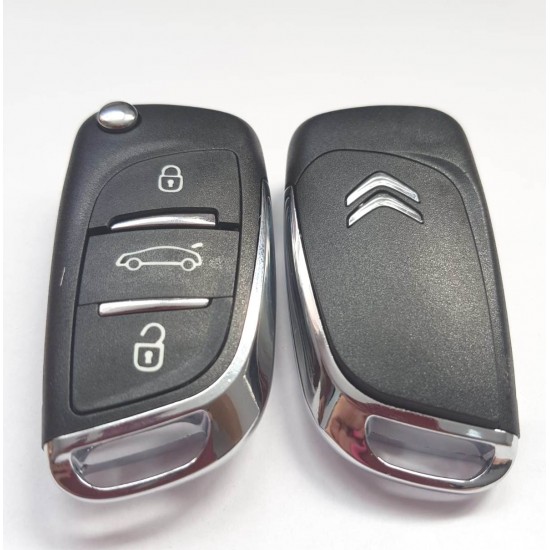Carcasa cheie briceag Citroen, 3 butoane, cu emblema