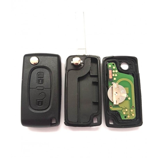 Cheie completa Peugeot 2 butoane cu electronica si cip 7941 Cheie completa Peugeot 2 butoane cu electronica si cip 7941