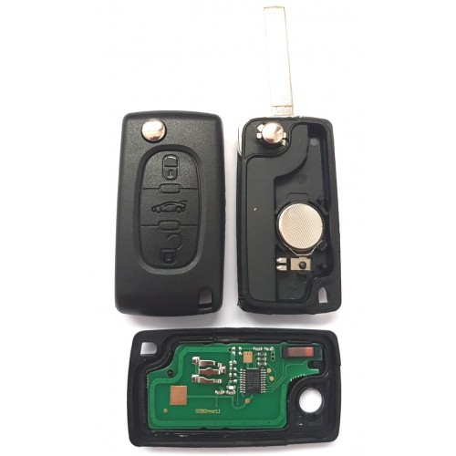 Cheie completa Peugeot 3 butoane cu electronica ASK-0536