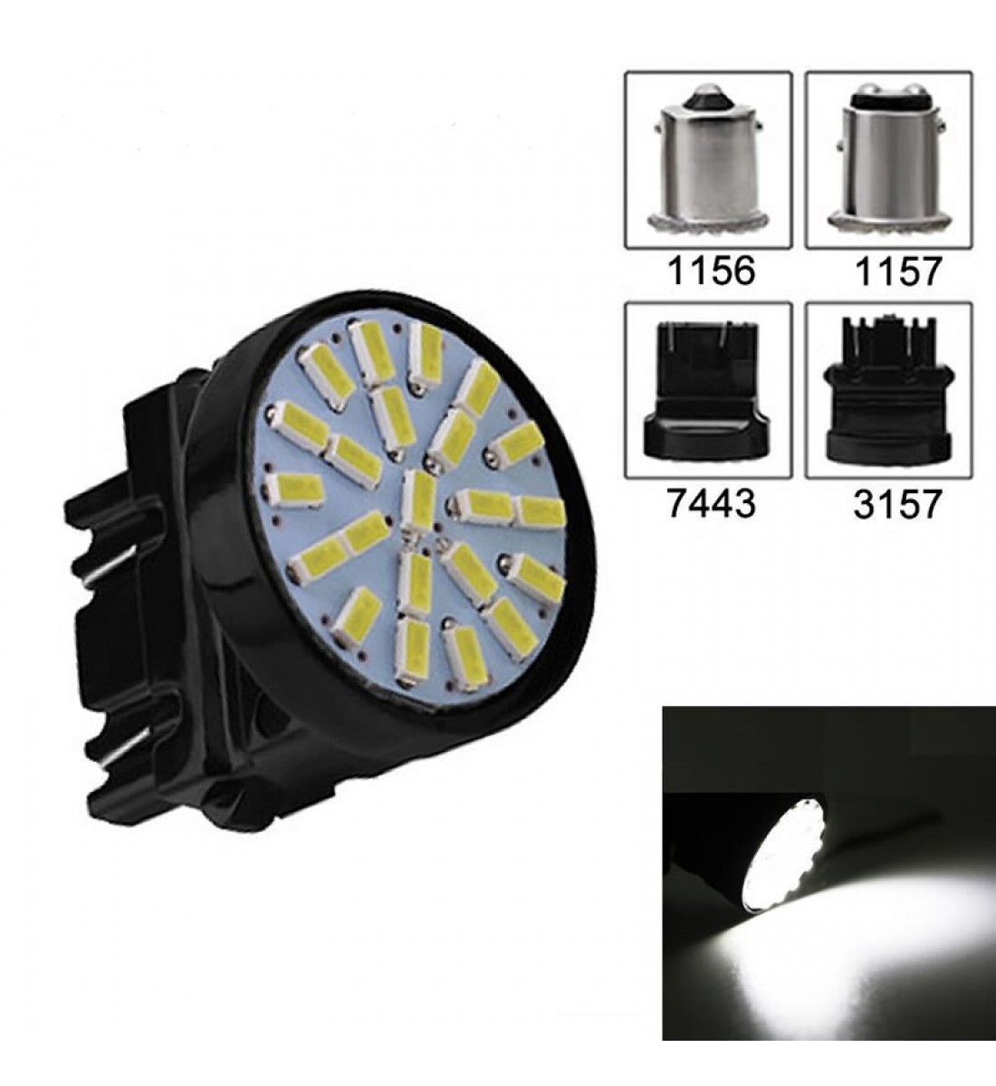 Set 2 becuri auto  3157 22smd