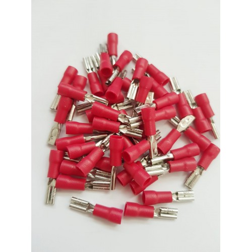 Papuc mama izolat red 6.35 mm ,SET 100 Buc