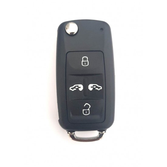 Carcasa cheie briceag VW, 4 butoane, cu logo  Carcasa cheie briceag VW, 4 butoane, cu logo