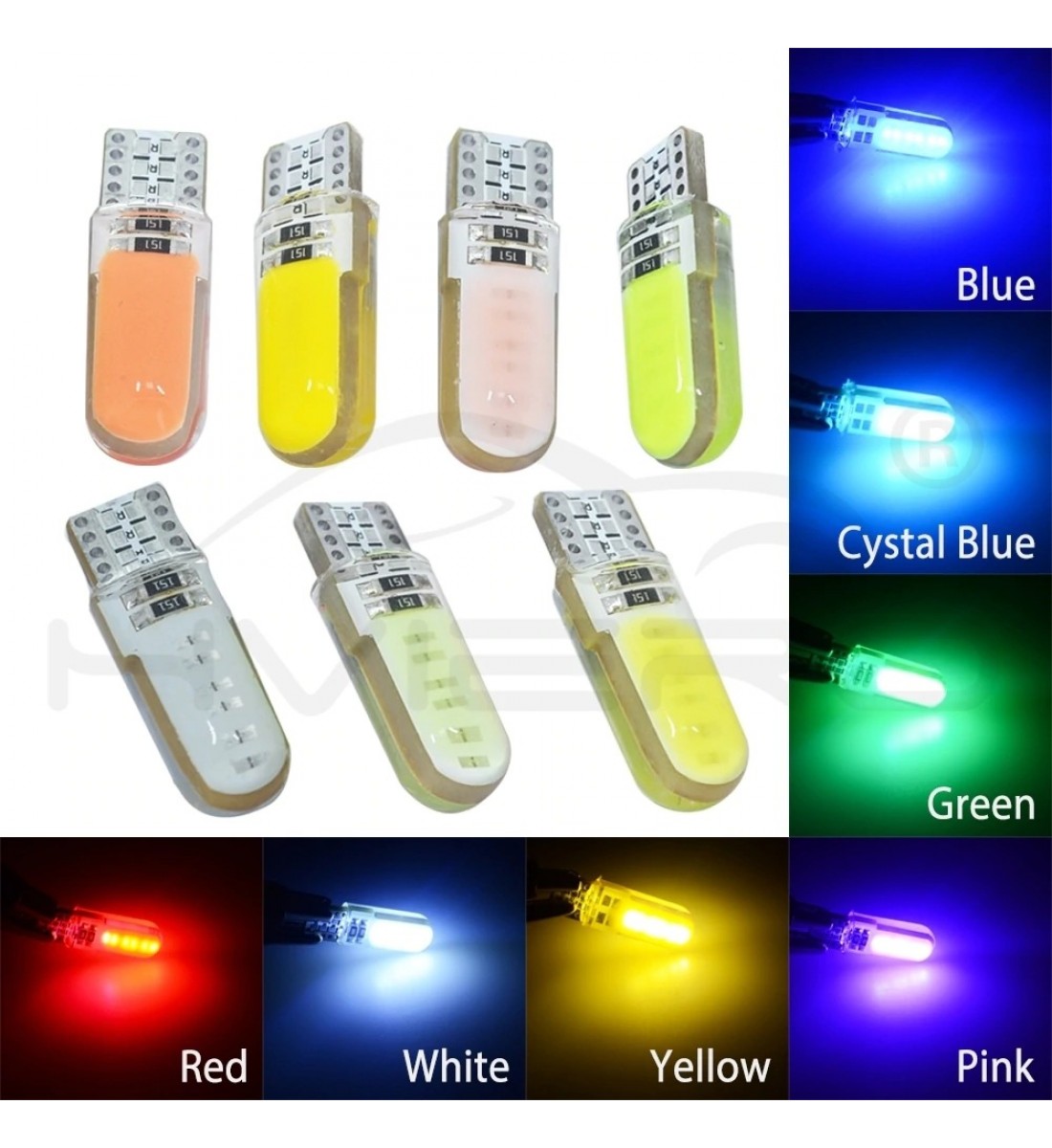 Set 2 becuri auto T10 /W5W6smd COB-portocaliu