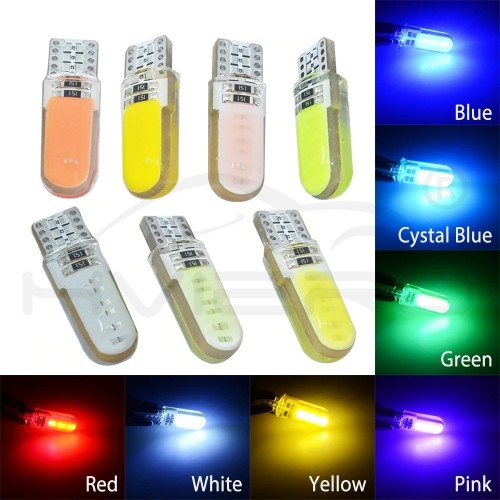 Set 2 becuri auto W5W/T10- 6smd- COB-rosu