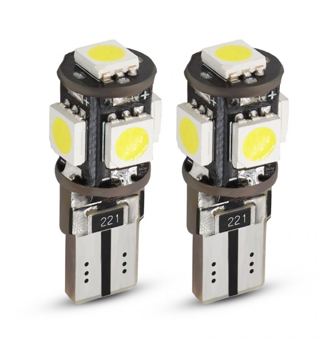 Set 2 becuri auto W5W/ T10-  5 SMD-  CANBUS-alb