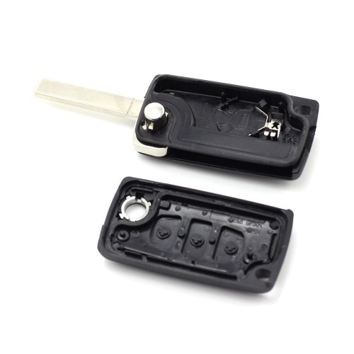 Carcasa Cheie Briceag, Peugeot , 3 but, cu locas pentru baterie