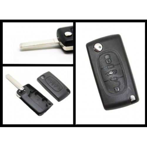 Carcasa Cheie Briceag Citroen, 3 but, fara locas pentru baterie