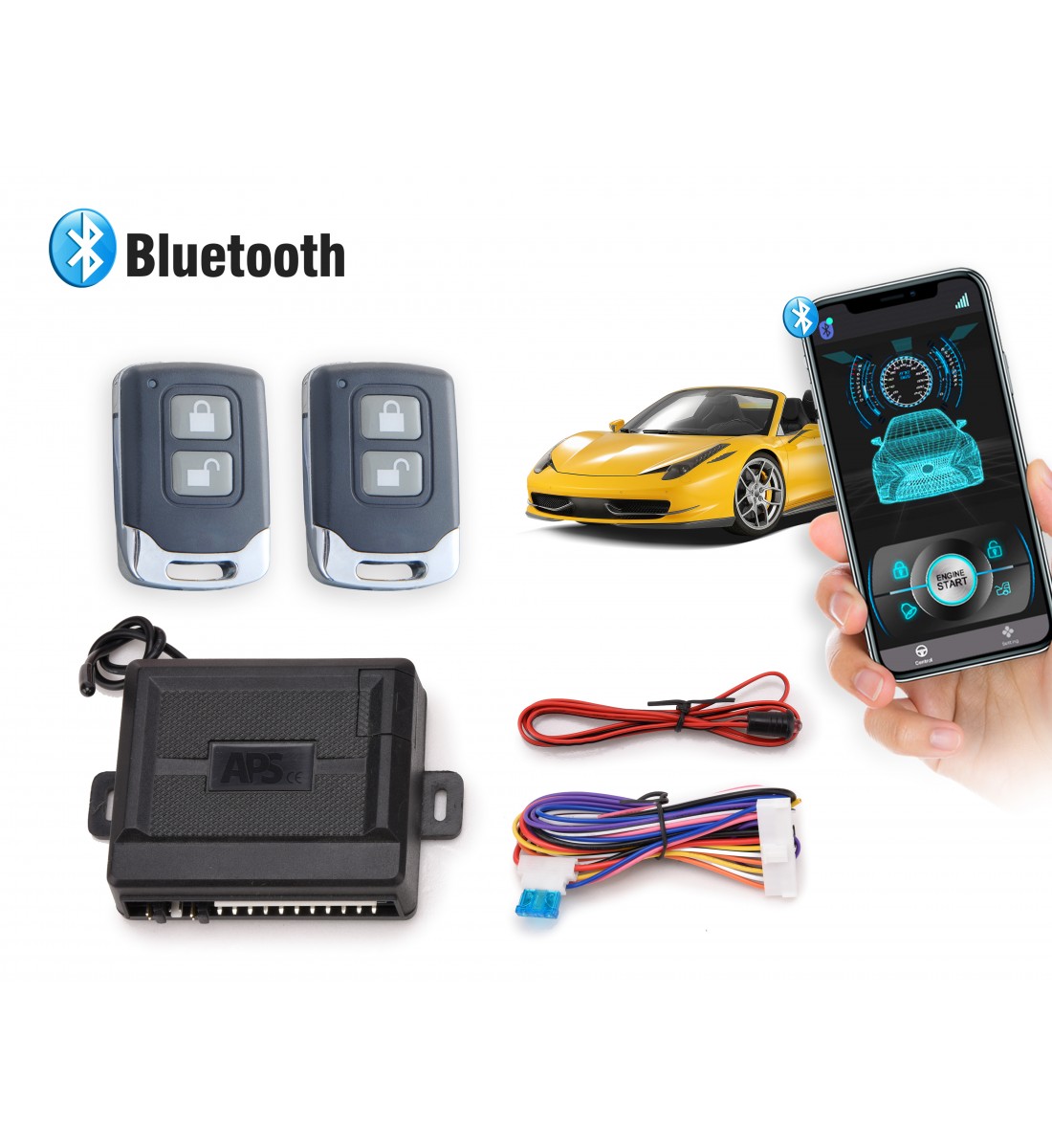 Modul inchidere centralizata cu Bluetooth cu 2 telecomenzi