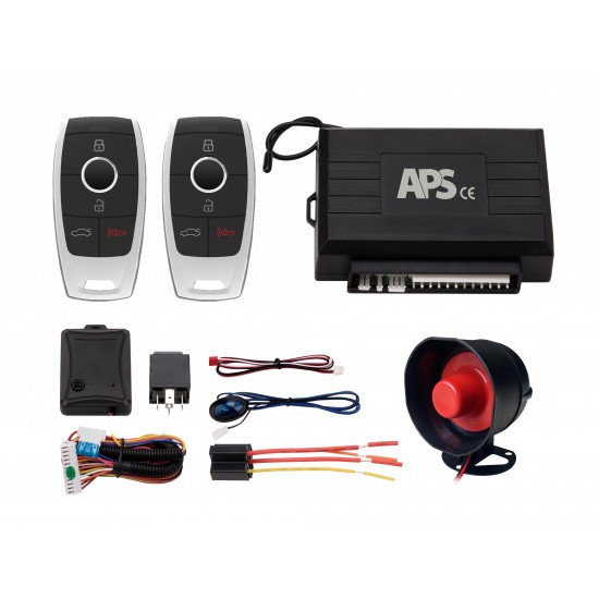 Alarma auto cu inchidere centralizata, 2 telecomenzi cu 4 butoane Alarma auto cu inchidere centralizata, 2 telecomenzi cu 4 butoane
