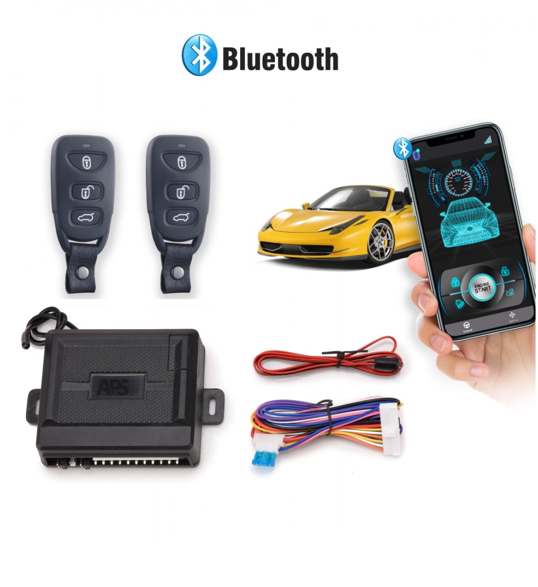 Modul inchidere centralizata cu Bluetooth cu 2 telecomenzi