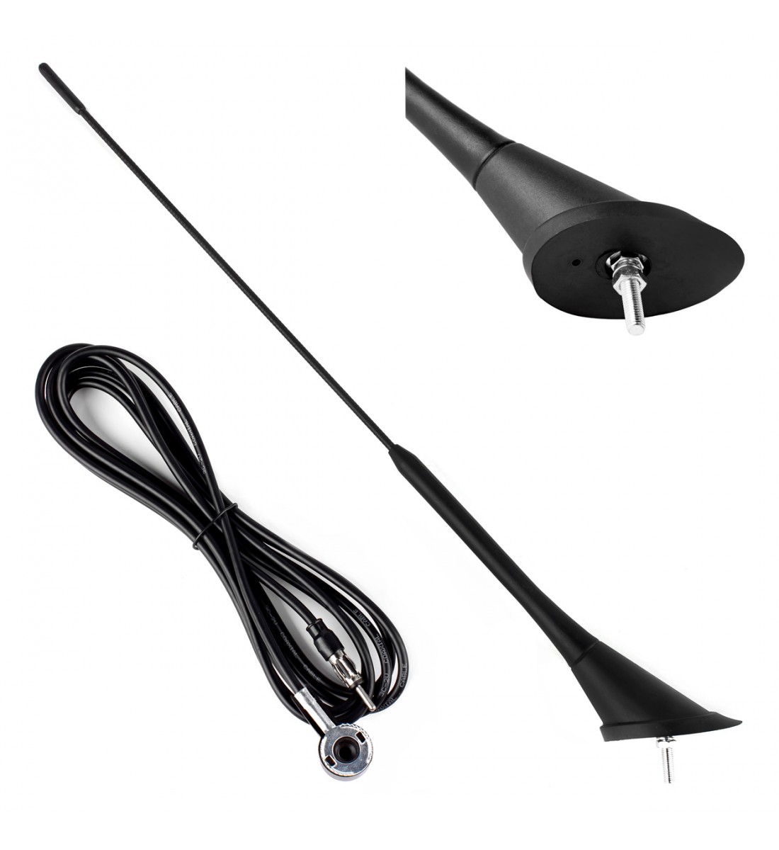 Antena auto 40cm adaptor 5mm cablu 3m ANT07