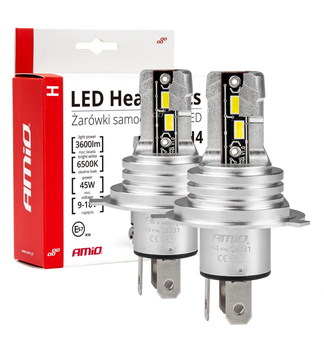 Set becuri cu LED H4 H-mini AMiO Set becuri cu LED H4 H-mini AMiO