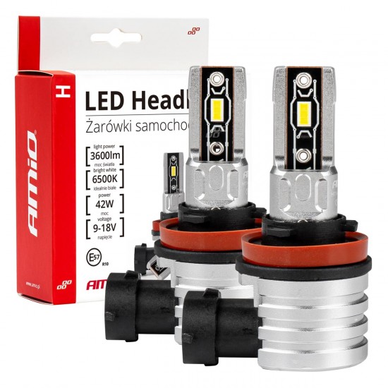 Set becuri cu led ,H8/H9/H11 H-mini AMiO Set becuri cu led ,H8/H9/H11 H-mini AMiO