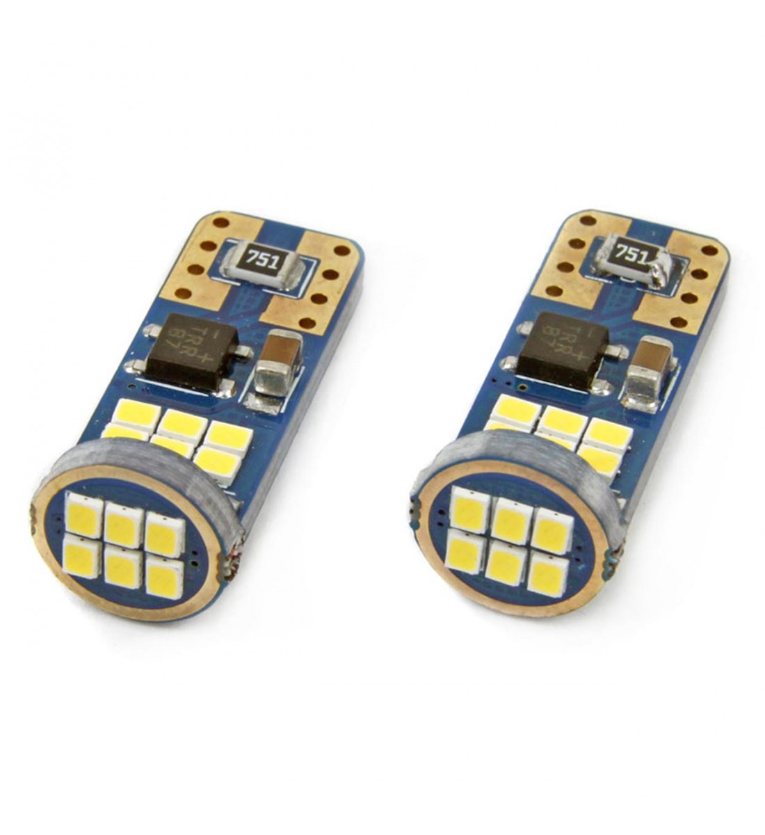 Set 2Becuri LED T10  CANBUS 18SMD UltraBright 2016 T10e W5W Alb 12V 24V AMIO-01292 - AutoParadoxSystem.ro Produs - Set 2Becuri LED T10  CANBUS 18SMD UltraBright 2016 T10e W5W Alb 12V 24V AMIO-01292 - AutoParadoxSystem.ro