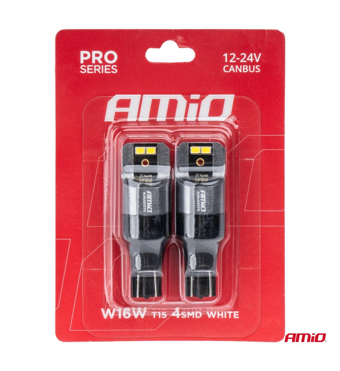 Becuri LED CANBUS PRO T15 W16W 4x2016 SMD alb 12V 24V AMIO-03578 - AutoParadoxSystem.ro Produs - Becuri LED CANBUS PRO T15 W16W 4x2016 SMD alb 12V 24V AMIO-03578 - AutoParadoxSystem.ro