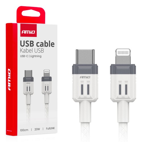 Cablu de încărcare USB-C - IPHONE LIGHTNING FullLINK 20W 100cm AMIO-03910