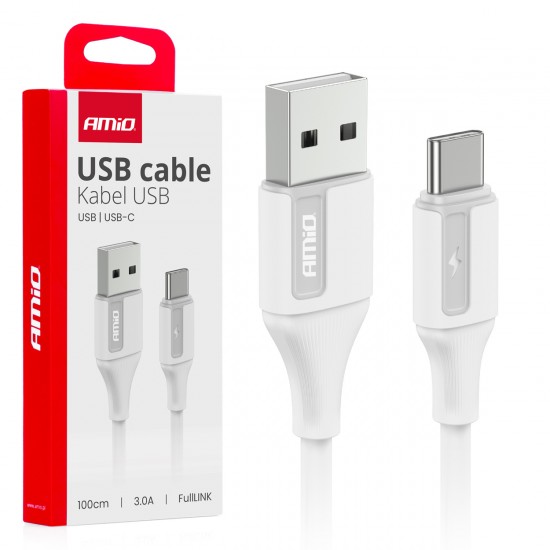Cablu de încărcare USB-A - USB-C 3A 100cm FullLINK AMIO-03917