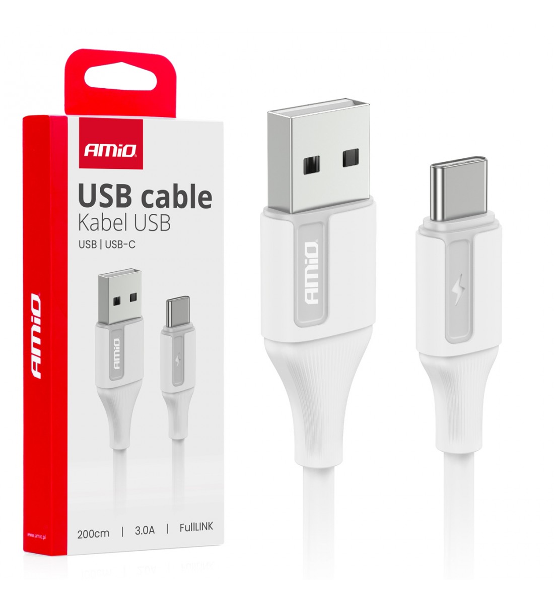 Cablu de încărcare USB-A - USB-C 3A 200cm FullLINK AMIO-03918 - AutoParadoxSystem.ro Produs - Cablu de încărcare USB-A - USB-C 3A 200cm FullLINK AMIO-03918 - AutoParadoxSystem.ro