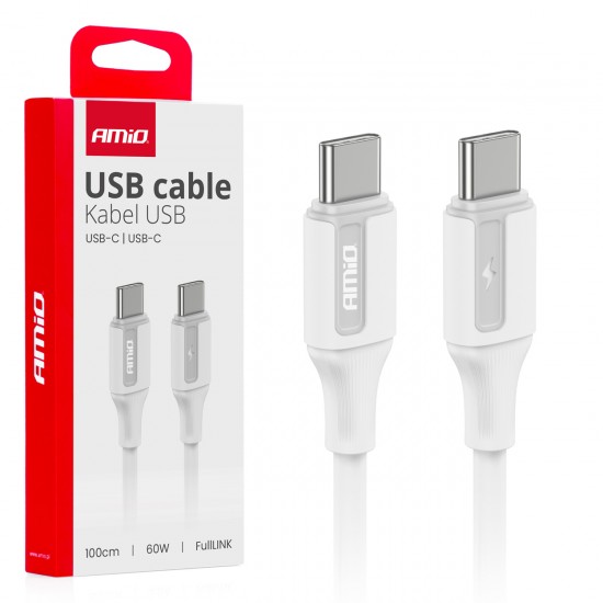 Cablu de încărcare USB-C - USB-C 60W 100cm FullLINK AMIO-03920
