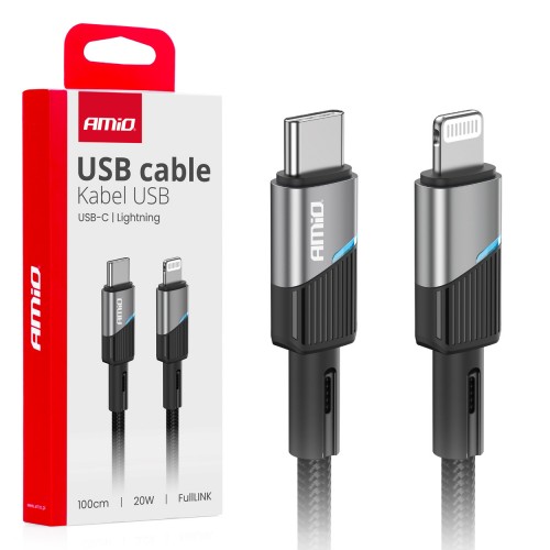 Cablu de încărcare USB-C - IPHONE LIGHTNING 20W 100cm AMIO-03928