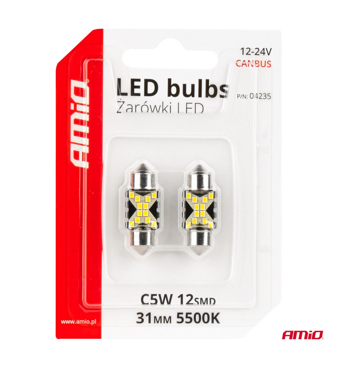 Becuri LED CANBUS Festoon C5W 12SMD 2016 31mm Alb 12V 24V AMIO-04235 - AutoParadoxSystem.ro Produs - Becuri LED CANBUS Festoon C5W 12SMD 2016 31mm Alb 12V 24V AMIO-04235 - AutoParadoxSystem.ro