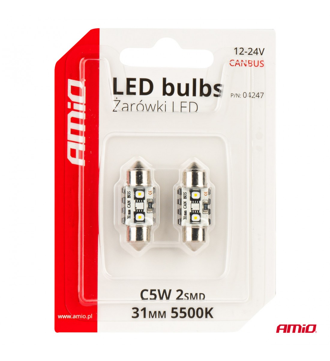 Becuri LED CANBUS Festoon C5W 2SMD 3838 31mm Alb 12V 24V AMIO-04247 - AutoParadoxSystem.ro Produs - Becuri LED CANBUS Festoon C5W 2SMD 3838 31mm Alb 12V 24V AMIO-04247 - AutoParadoxSystem.ro