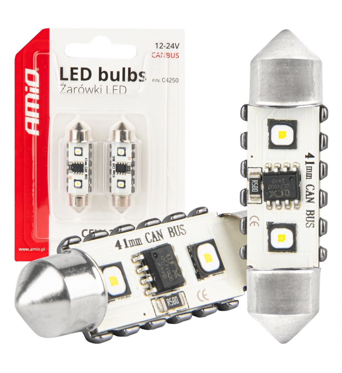 Becuri LED CANBUS Festoon C5W 2SMD 3838 41mm Alb 12V 24V AMIO-04250 - AutoParadoxSystem.ro Produs - Becuri LED CANBUS Festoon C5W 2SMD 3838 41mm Alb 12V 24V AMIO-04250 - AutoParadoxSystem.ro