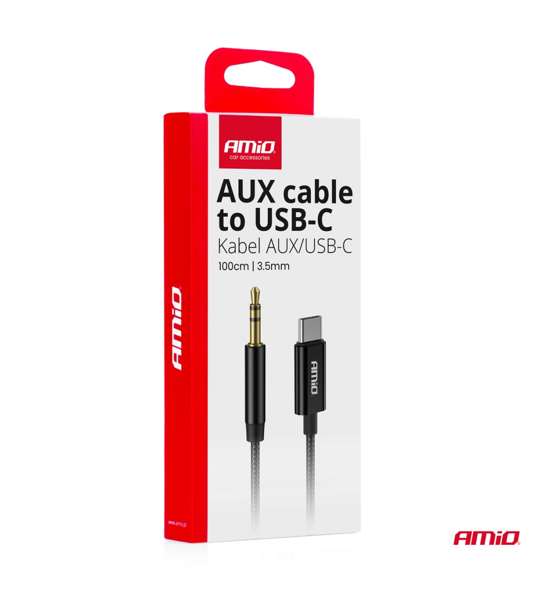 Produs - Cablu audio USB-C la mini-mufă AUX de 3,5 mm, 1 m, AMIO-04294 - AutoParadoxSystem.ro