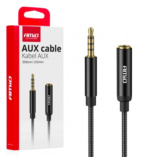 Cablu audio AUX Mini Jack 3.5mm 2m AMIO-04296 Cablu audio AUX Mini Jack 3.5mm 2m AMIO-04296