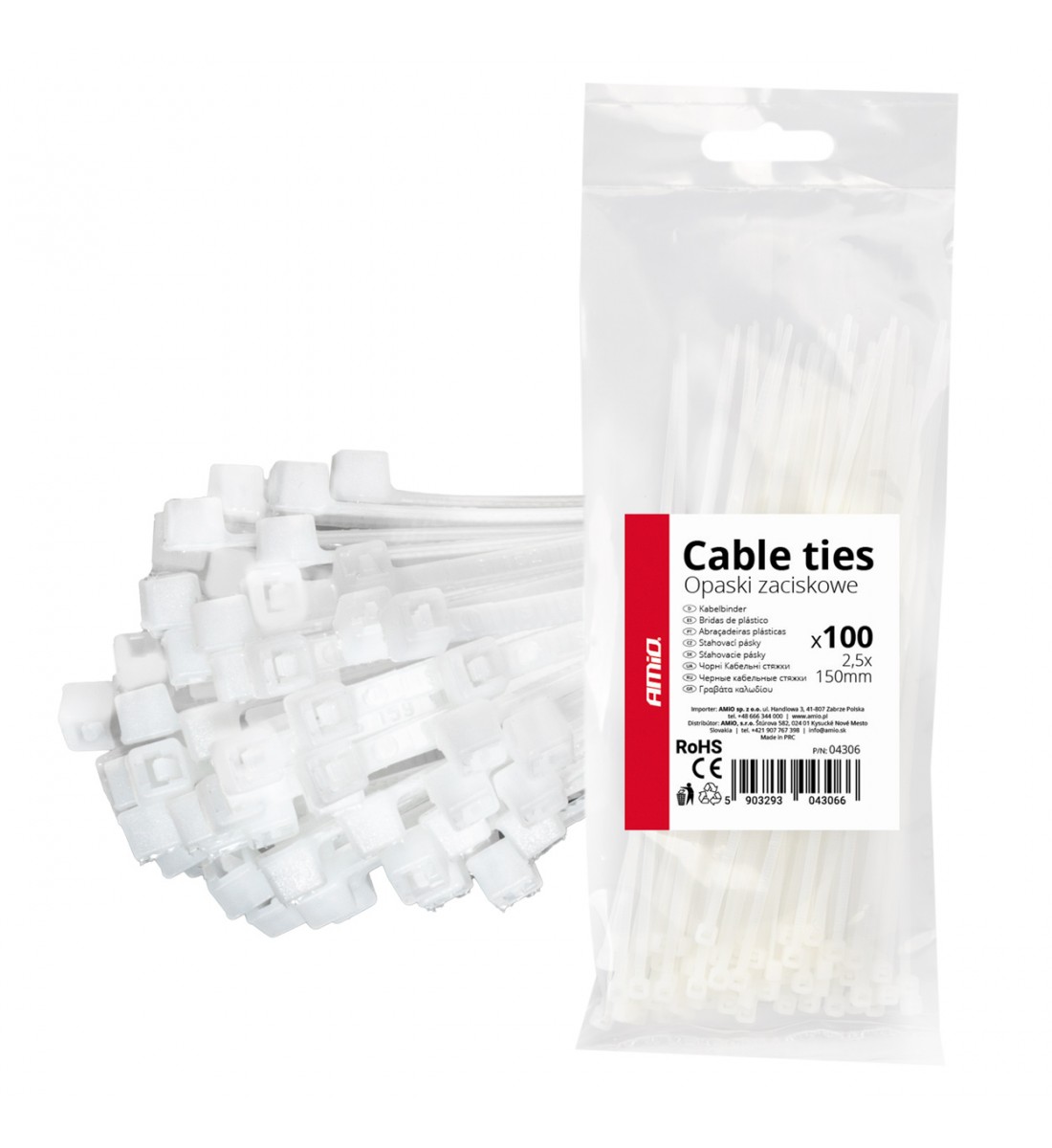 Fasete albe 2,5×150mm 100 buc AMIO-04306 - AutoParadoxSystem.ro Produs - Fasete albe 2,5×150mm 100 buc AMIO-04306 - AutoParadoxSystem.ro