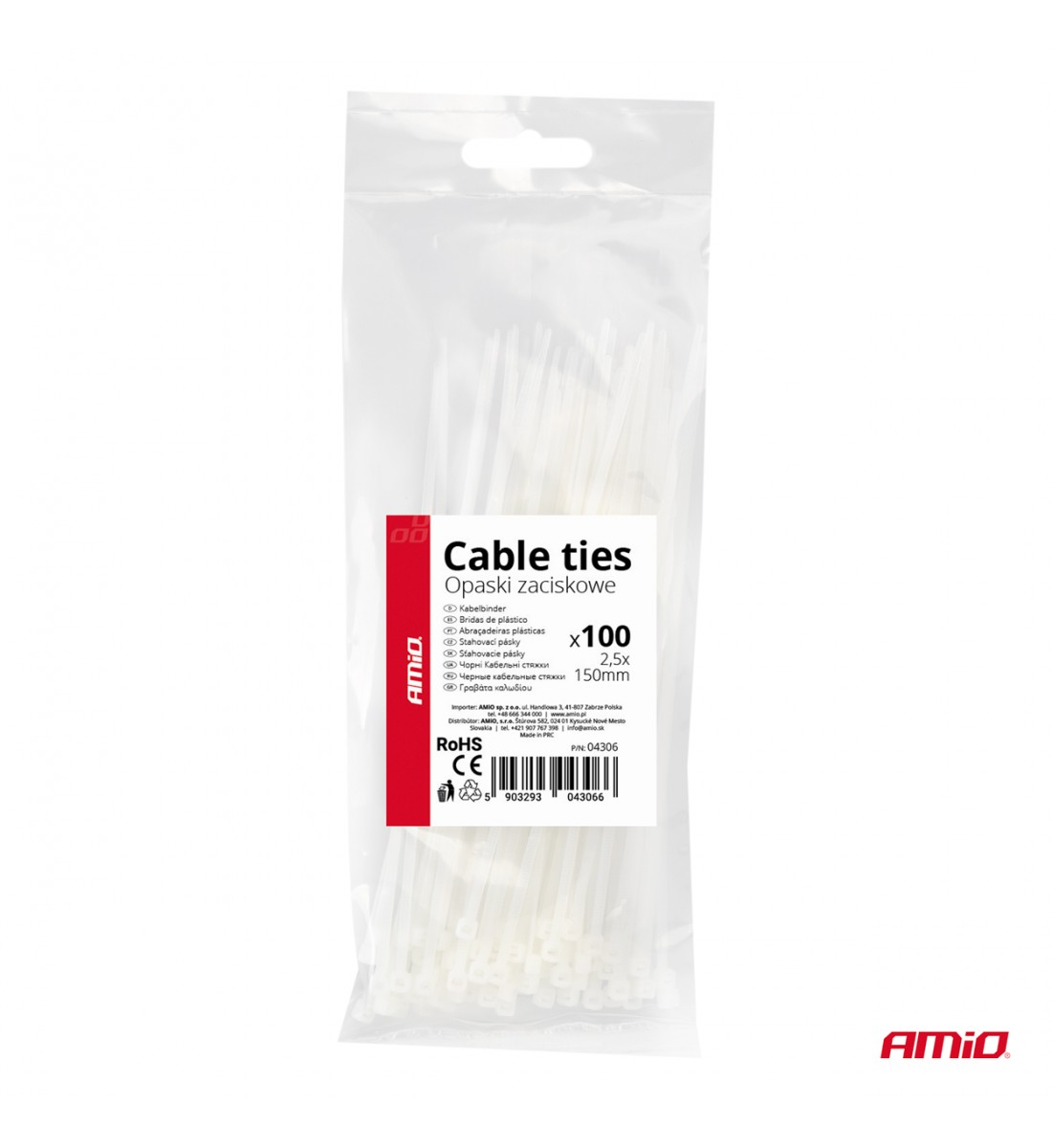 Fasete albe 2,5×150mm 100 buc AMIO-04306 - AutoParadoxSystem.ro Produs - Fasete albe 2,5×150mm 100 buc AMIO-04306 - AutoParadoxSystem.ro