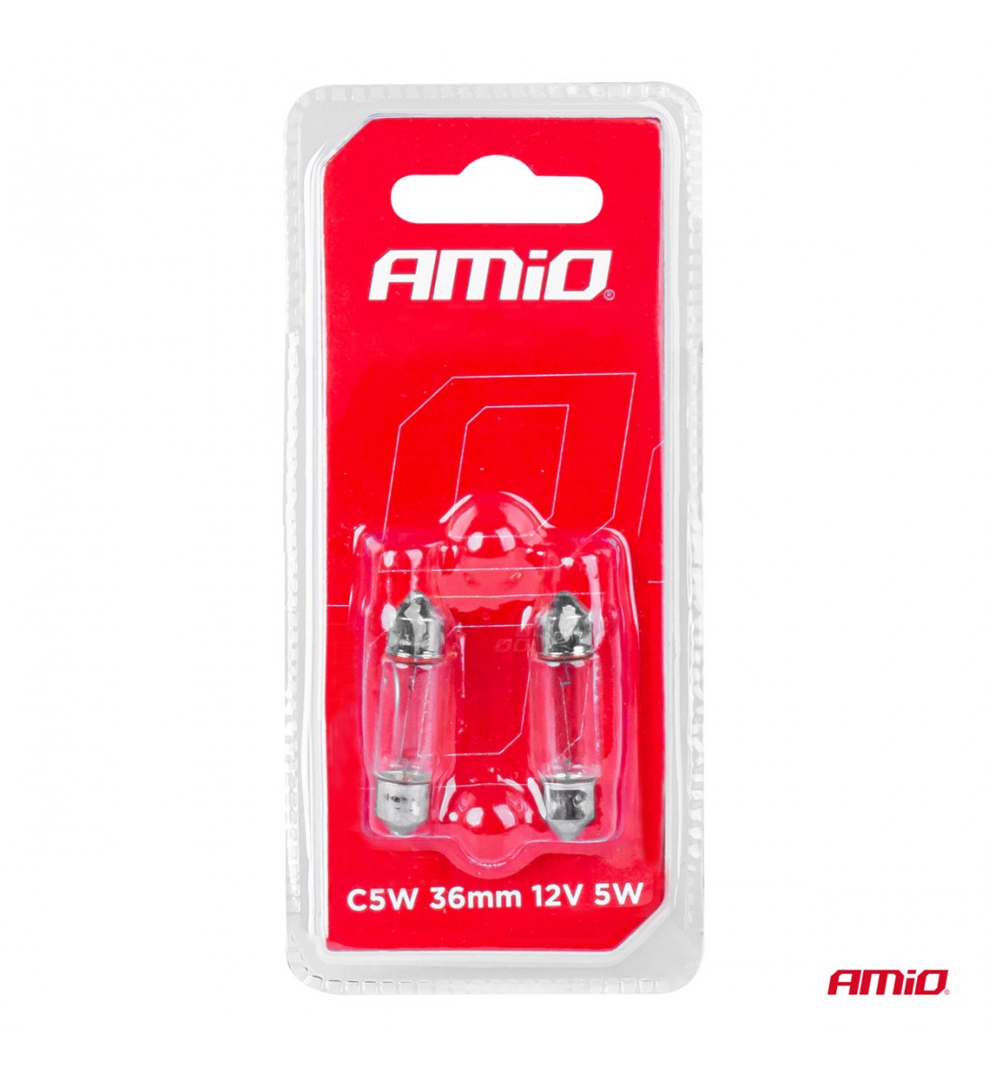 Becuri sofit cu halogen C5W 36mm 12V 2 buc. AMIO-03348 blister Becuri sofit cu halogen C5W 36mm 12V 2 buc. AMIO-03348 blister