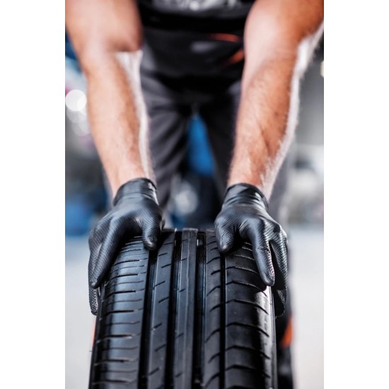 Mănuși de nitril Mercator GoGrip Black 50 buc, mărime M Mănuși de nitril Mercator GoGrip Black 50 buc, mărime M