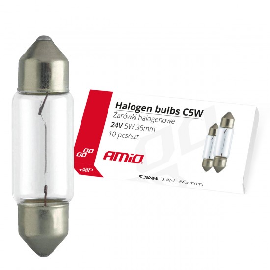 Becuri sofit  cu halogen Festoon 36mm 24V 10buc. Becuri sofit  cu halogen Festoon 36mm 24V 10buc.