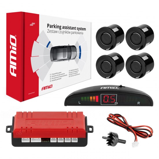 Senzori de parcare marșarier 4 senzori negri AMIO-01565