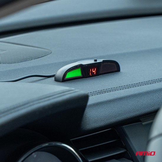 Senzor parcare marșarier LED COB 4 senzori negru AMIO-02281 Senzor parcare marșarier LED COB 4 senzori negru AMIO-02281