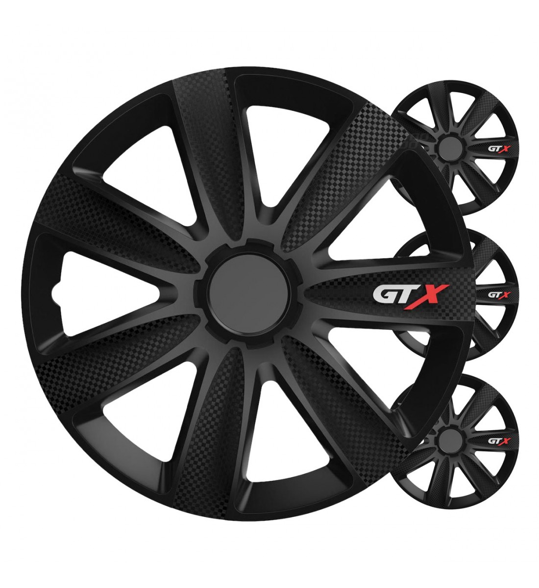 Set 4 buc capace roti , GTX black carbon 17" Set 4 buc capace roti , GTX black carbon 17"