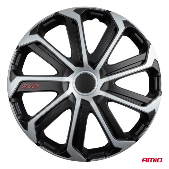 Set 4 capace roti , EVO negru argintiu 15" inch