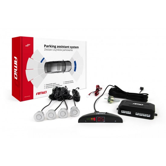 Senzor de parcare LED 4 senzor argintiu Senzor de parcare LED 4 senzor argintiu