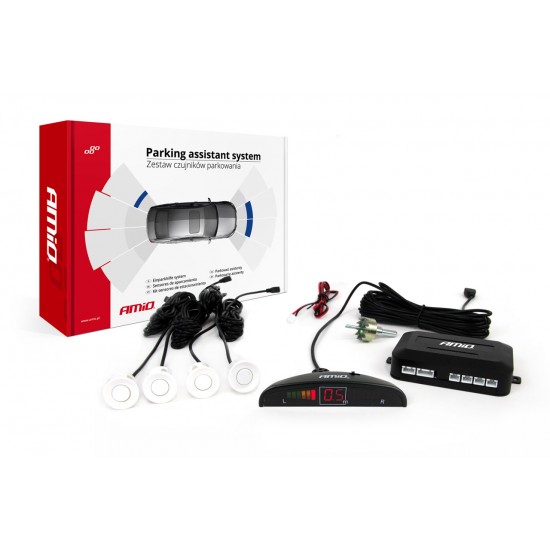 Senzor de parcare LED 4 senzori alb