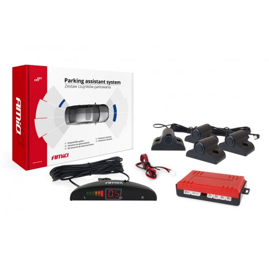 Senzor de parcare LED 4 senzori negru 19mm