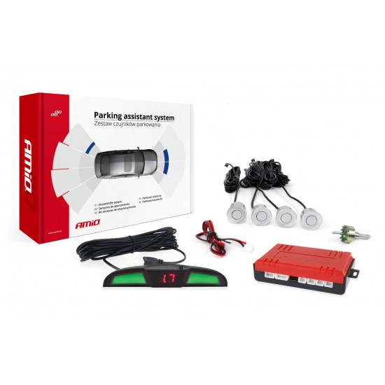 Senzor de parcare LED COB 4 senzor argintiu Senzor de parcare LED COB 4 senzor argintiu