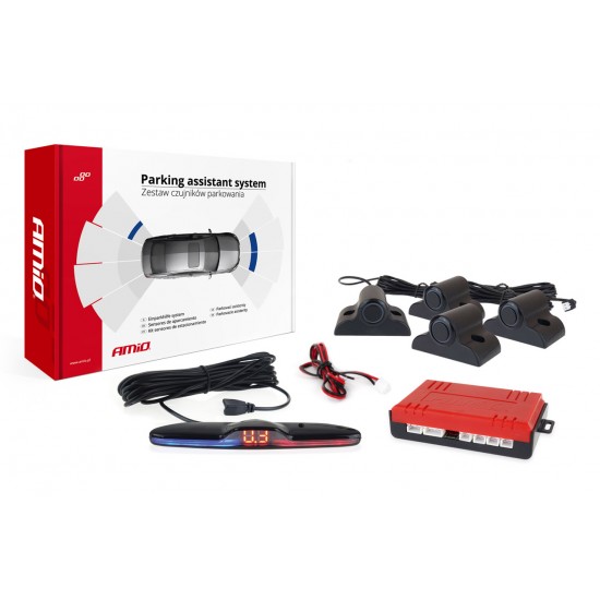 Senzor de parcare MAX LED 4 senzori negru 19mm TRUCK Senzor de parcare MAX LED 4 senzori negru 19mm TRUCK