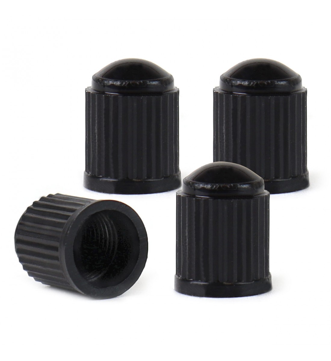 Set 4 capace valva din plastic , negre 