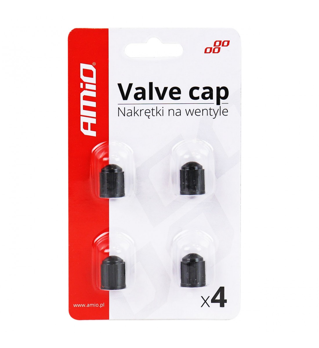 Set 4 capace valva din plastic , negre 