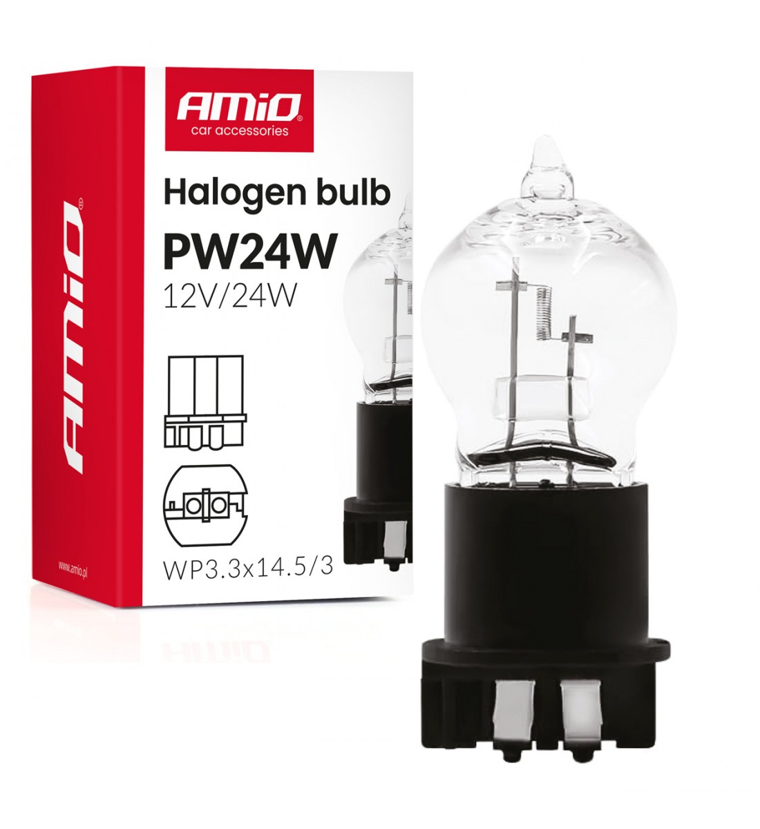 Bec halogen PW24W WP3.3x14.5-3 24W 12V AMIO-04409 - AutoParadoxSystem.ro Produs - Bec halogen PW24W WP3.3x14.5-3 24W 12V AMIO-04409 - AutoParadoxSystem.ro