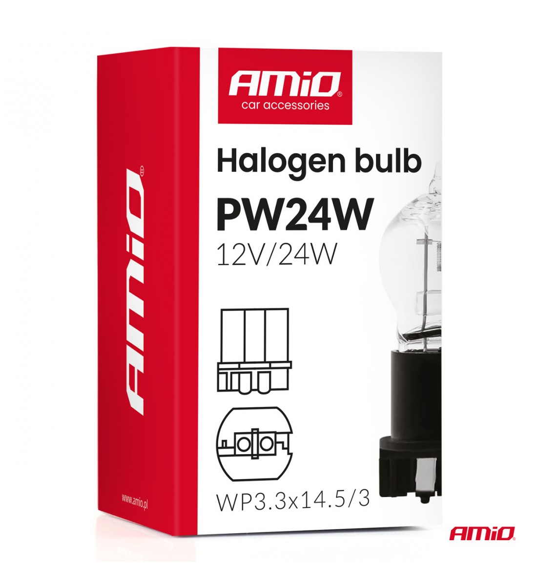 Bec halogen PW24W WP3.3x14.5-3 24W 12V AMIO-04409 - AutoParadoxSystem.ro Produs - Bec halogen PW24W WP3.3x14.5-3 24W 12V AMIO-04409 - AutoParadoxSystem.ro
