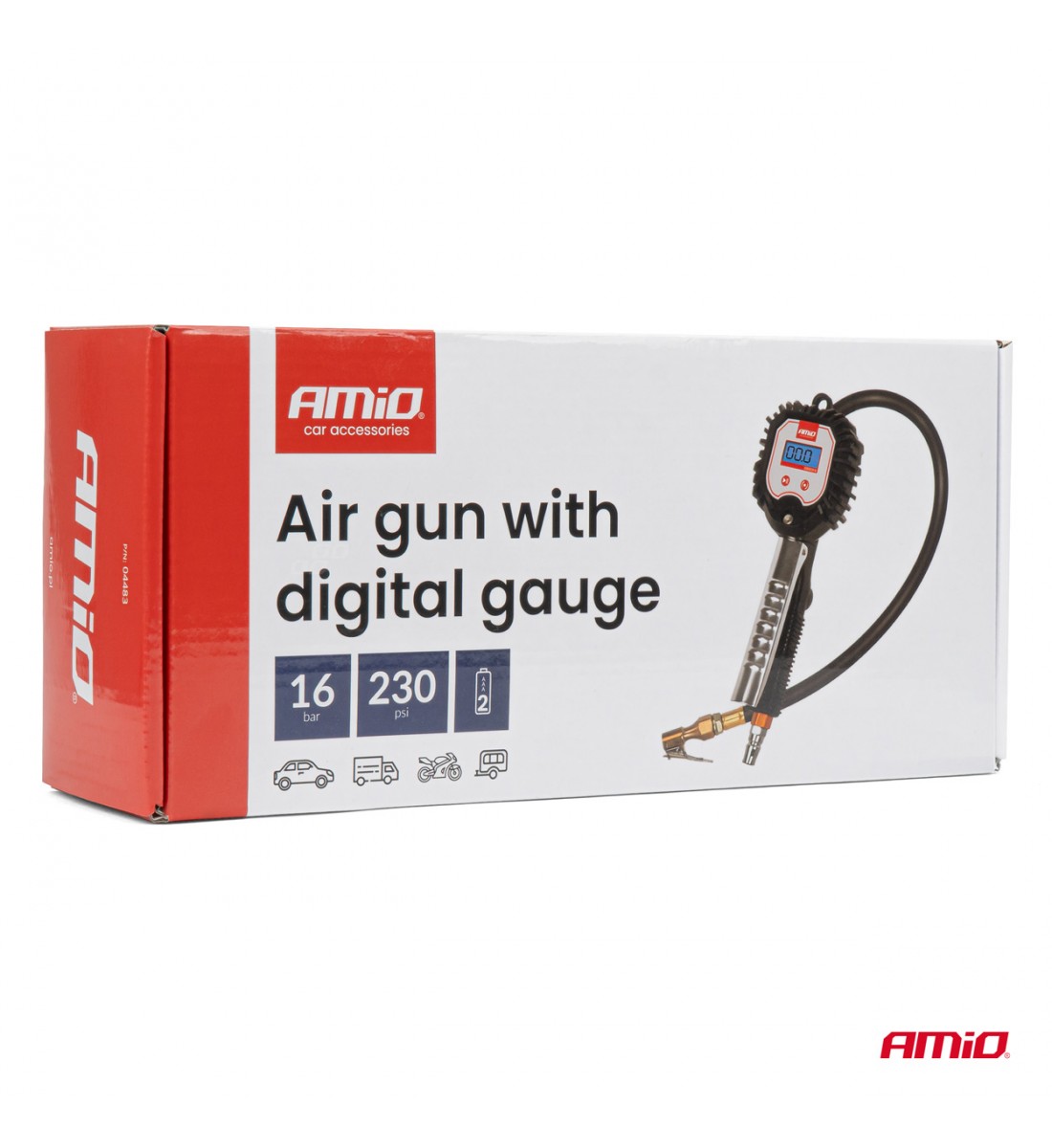 Pistol de umflat cu manometru digital 16 bar AMIO-04483 - AutoParadoxSystem.ro Produs - Pistol de umflat cu manometru digital 16 bar AMIO-04483 - AutoParadoxSystem.ro
